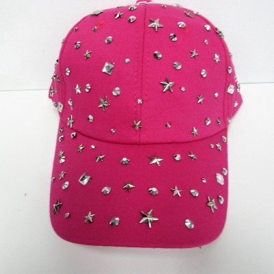 s Girls Hot Pink Rhinestone Bling Crystal Studded Basebal Cap Hat New   eb-77247687